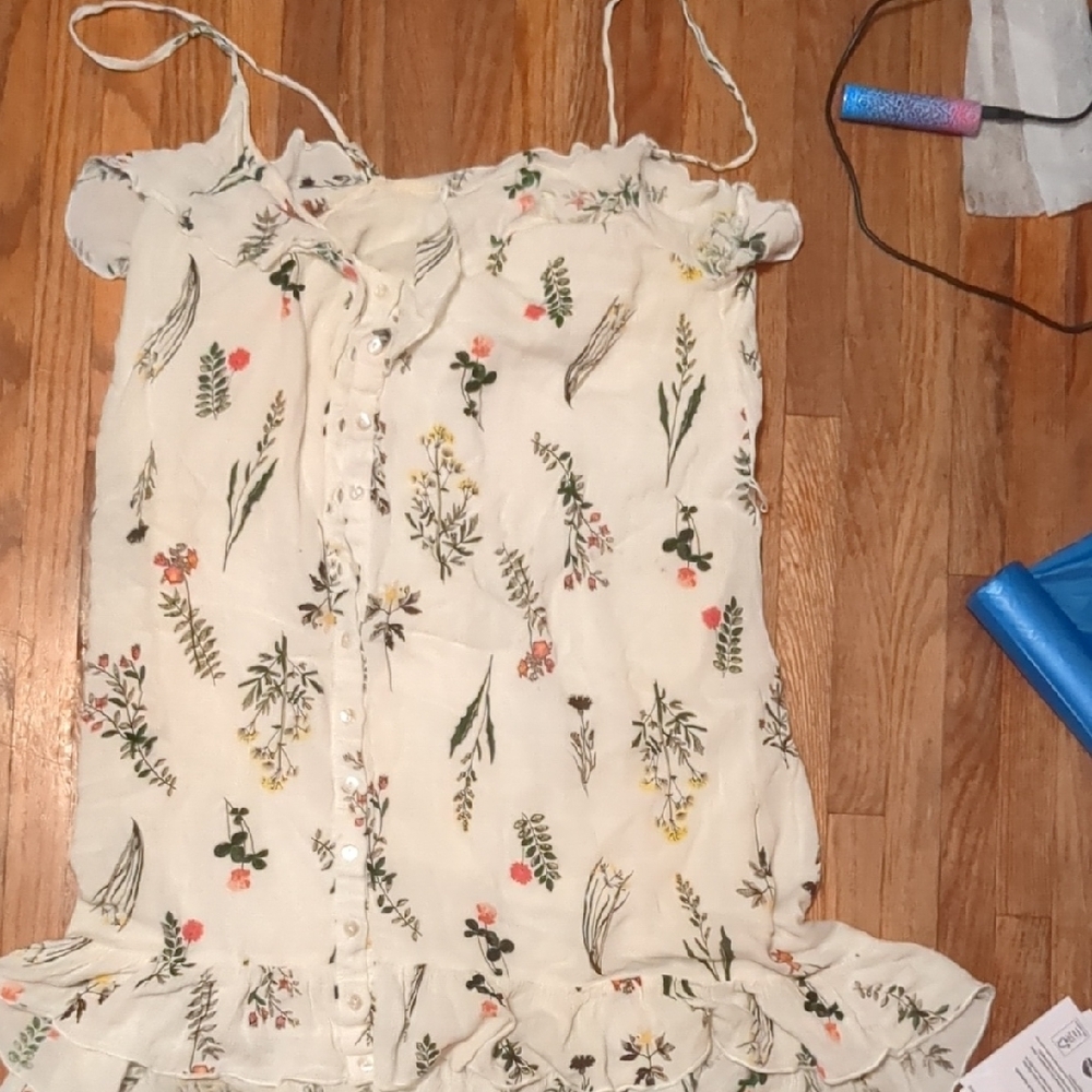 O'Neill Floral Button-Down Mini Dress - Cream